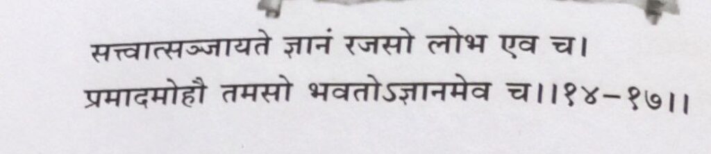 भगवद गीता अध्याय 14 श्लोक 17