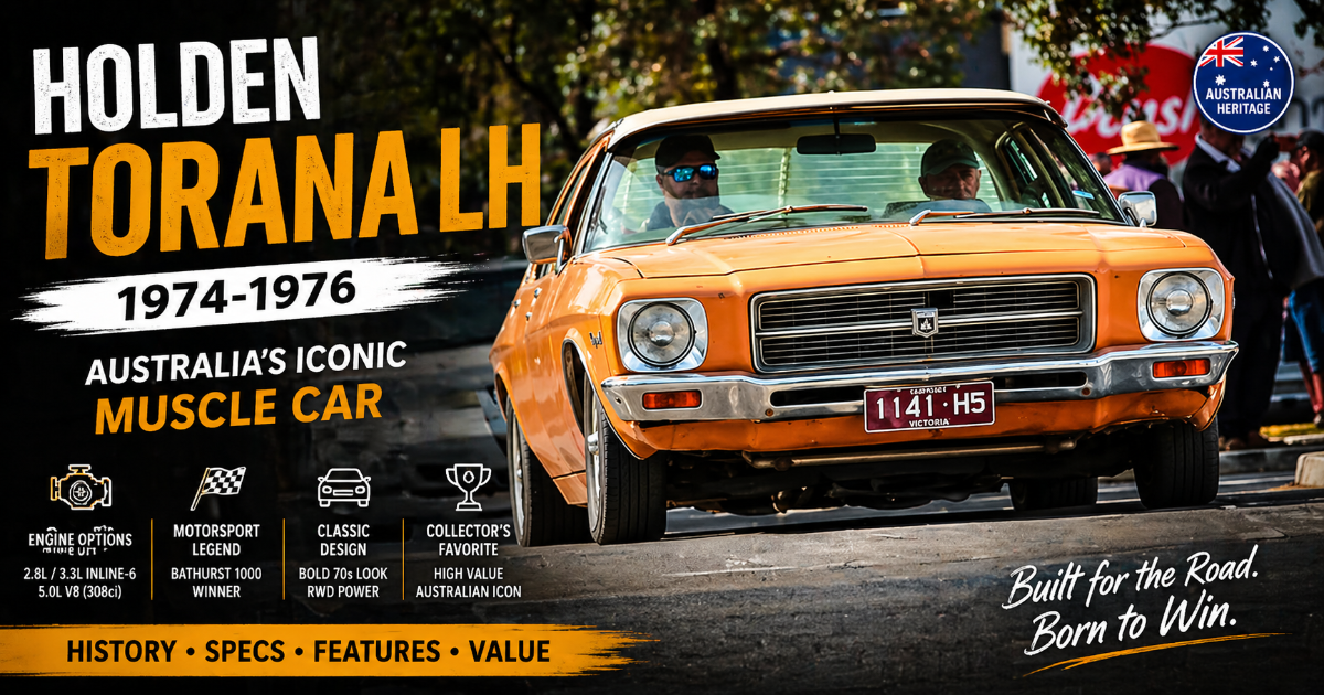 Holden Torana LH 1974 orange classic car front view