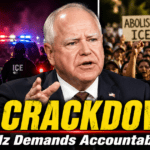 Tim Walz speaking about ICE agents accountability amid US immigration controversy