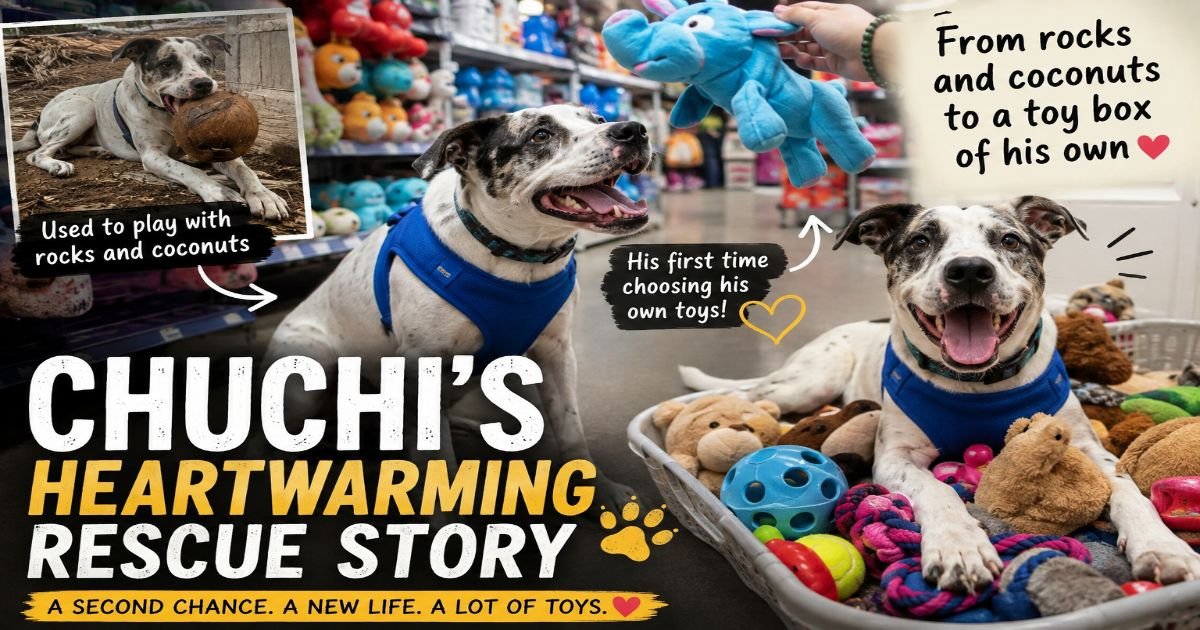 Rescue Dog Chuchi Gets His First-Ever Shopping Spree