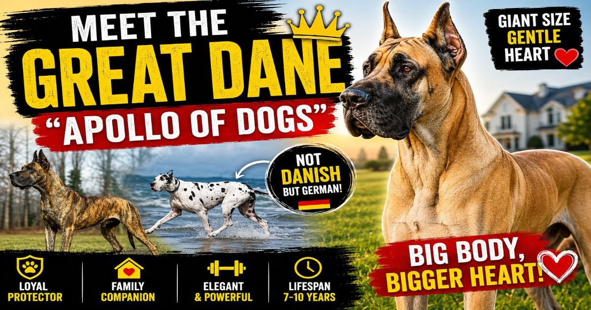 Great Dane dog standing outdoors