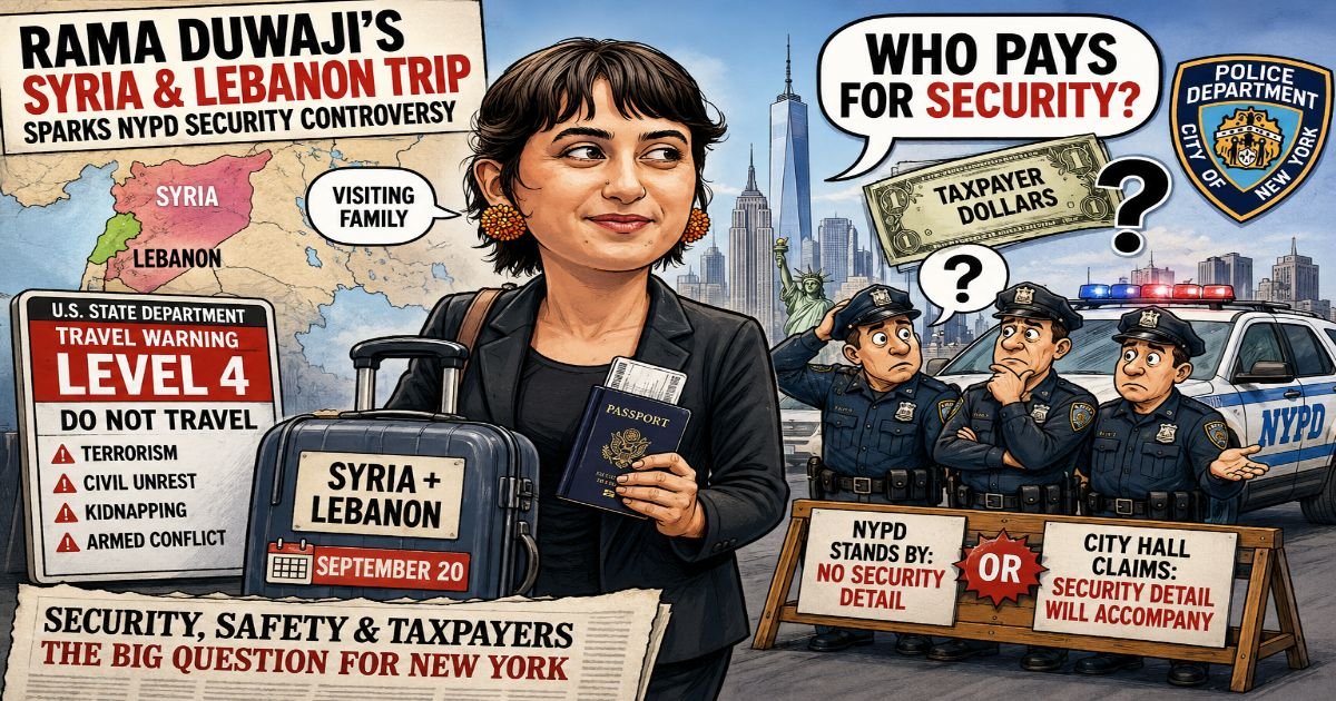 Rama Duwaji Syria Lebanon trip and NYPD security controversy